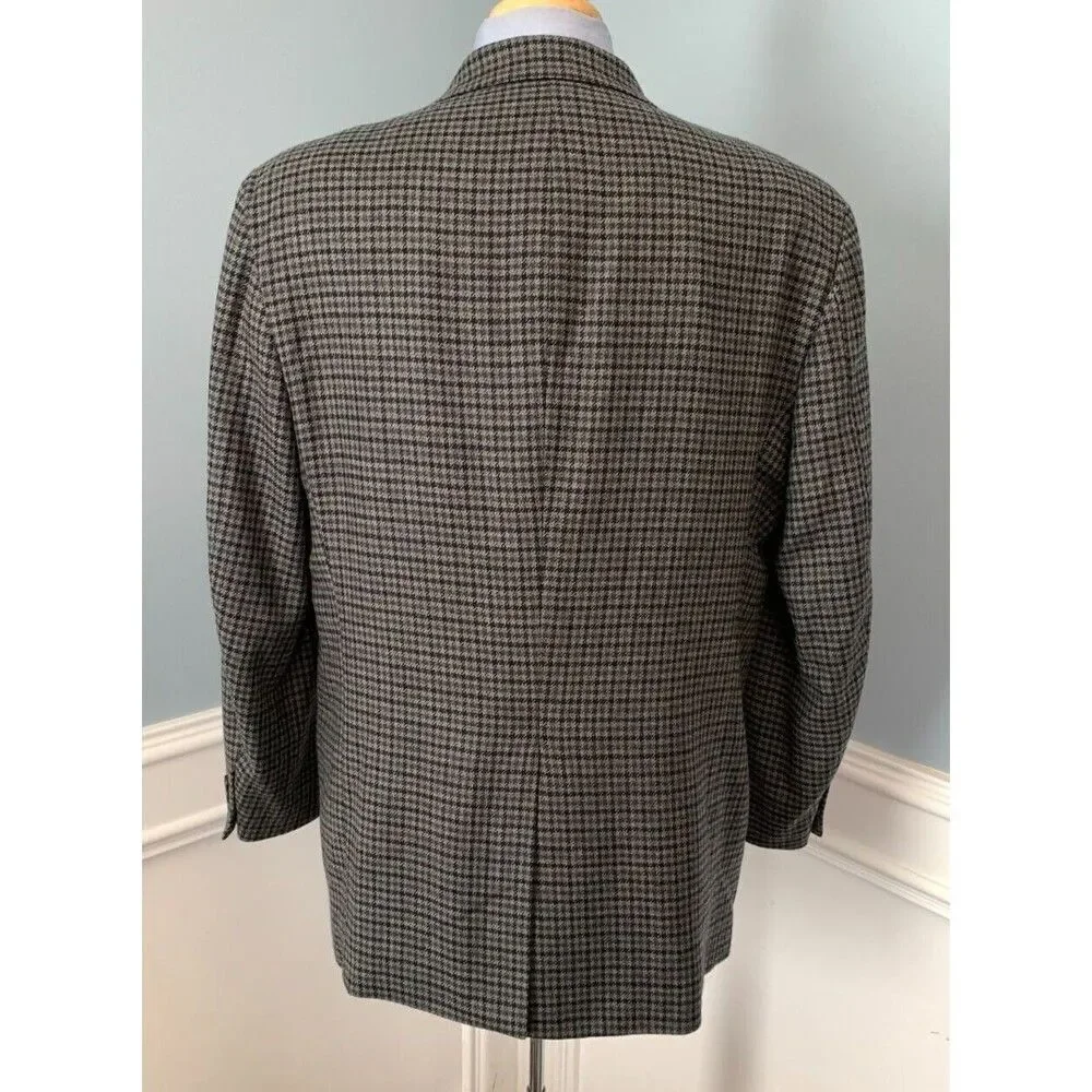 J Crew Oarsman Tweed Blazer Mens 44R Wool Houndstooth Jacket Sportcoat